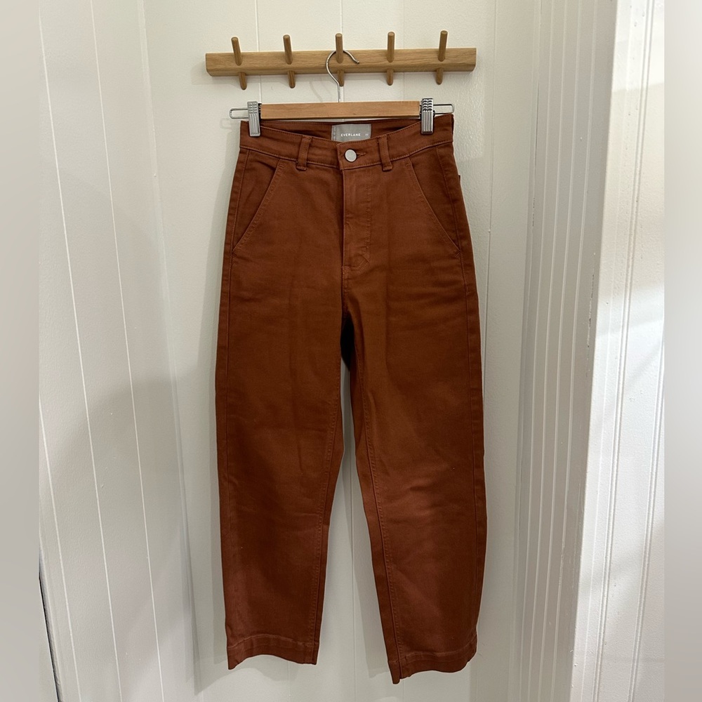 Everlane High-Rise Jeans in Rust Brown